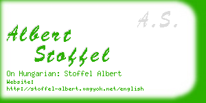 albert stoffel business card